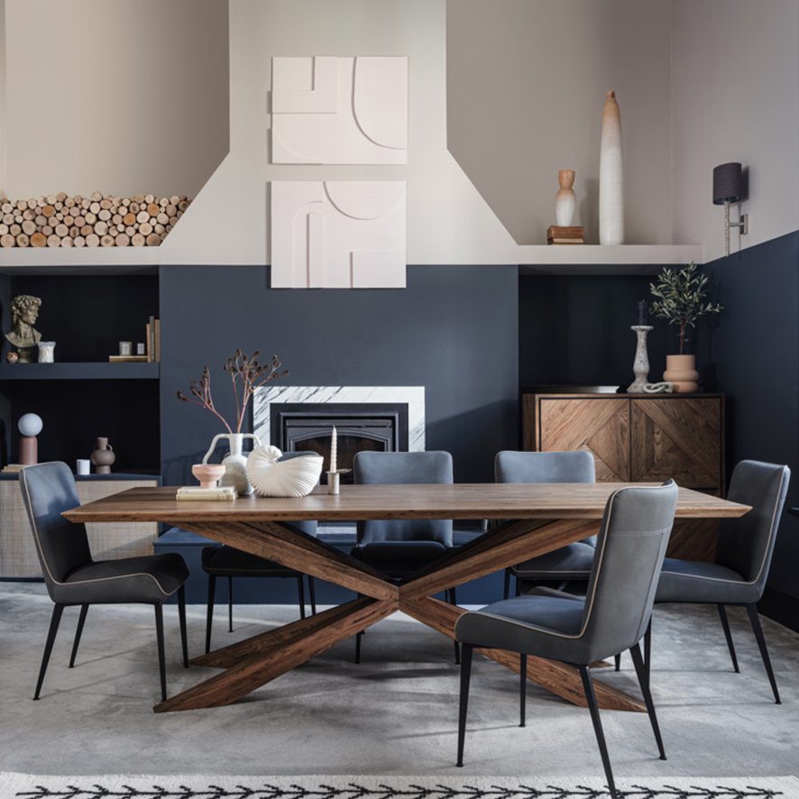 Baker Furniture Rebecca - Dining Chair (Grey Faux Leather)
