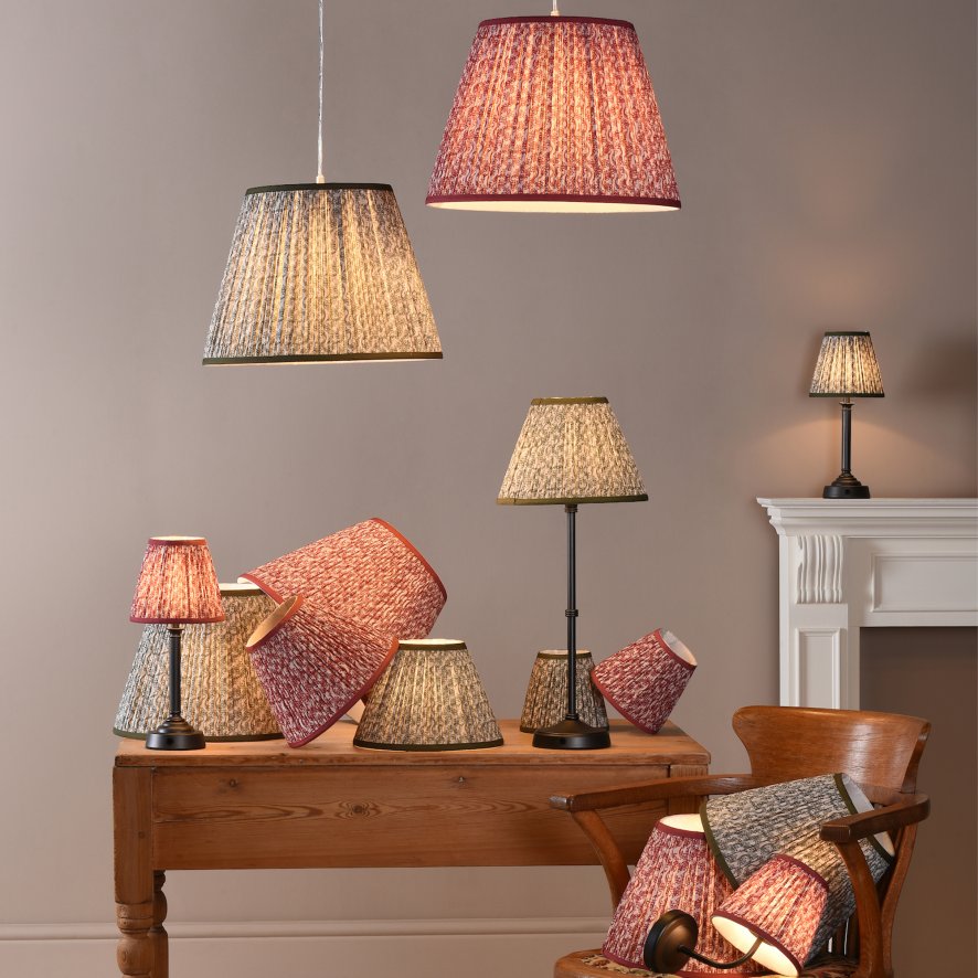 Dar Lighting Dar - Esther Red Cotton Empire Shade (35cm)