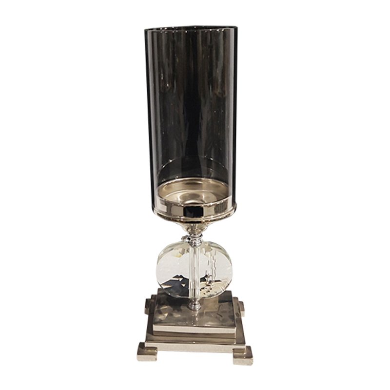 Kettle Interiors Candle Holder - Nickel Plated with Crystal and Glass