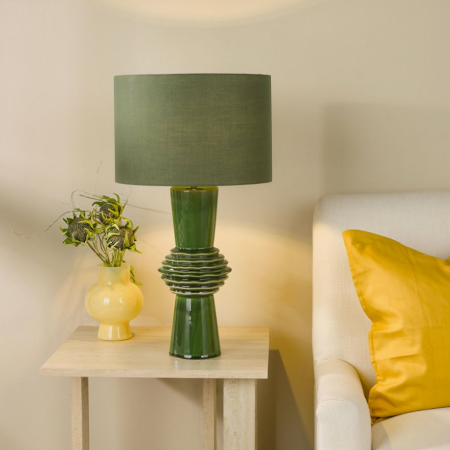 Dar - Lagle Table Lamp Green With Shade