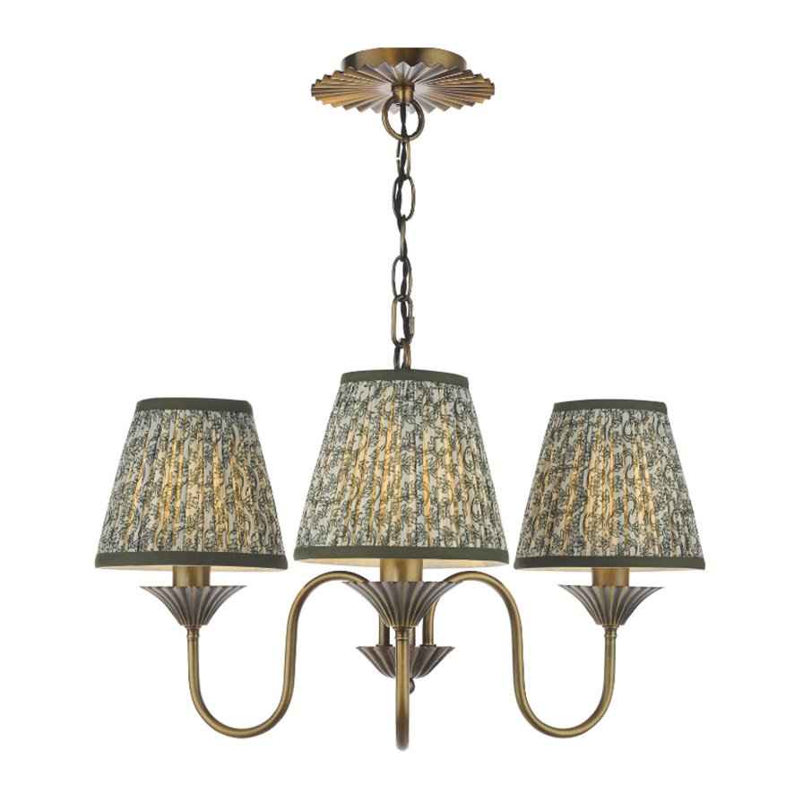 Dar Lighting Dar - Lydian 3 Light Pendant (Antique Bronze With Shade)