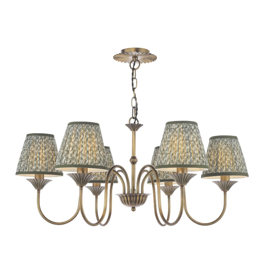 Dar Lighting Dar - Lydian 6 Light Pendant (Antique Bronze With Shade)