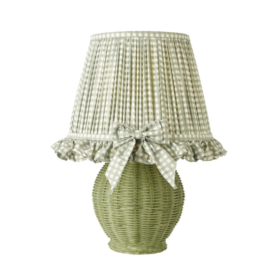 Dar - Omer Table Lamp Matt Green with Antique Brass
