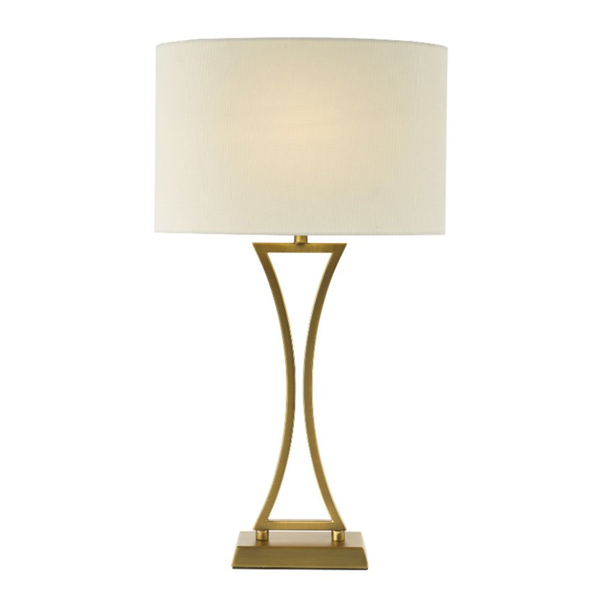 Dar Lighting Dar - Oporto Table Lamp (Aged Brass With Shade)
