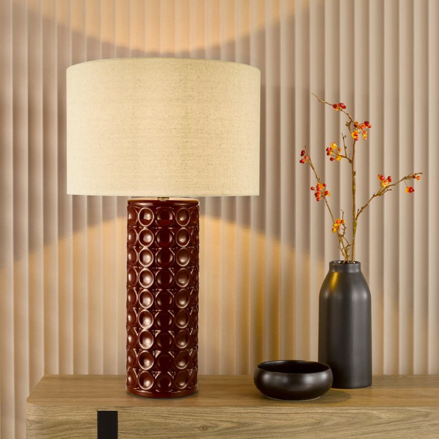 Dar Lighting Dar - Raja Table Lamp Red With Shade
