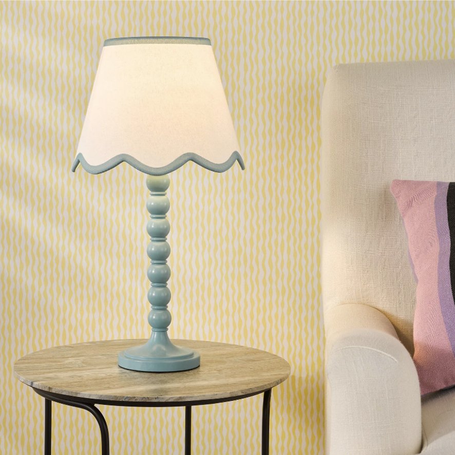 Dar Lighting Dar - Spool Table Lamp Blue With Shade