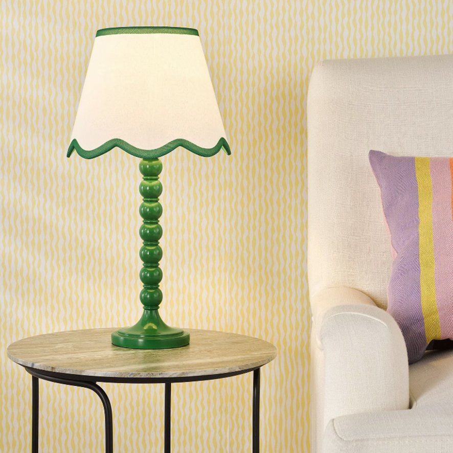 Dar Lighting Dar - Spool Table Lamp Green With Shade