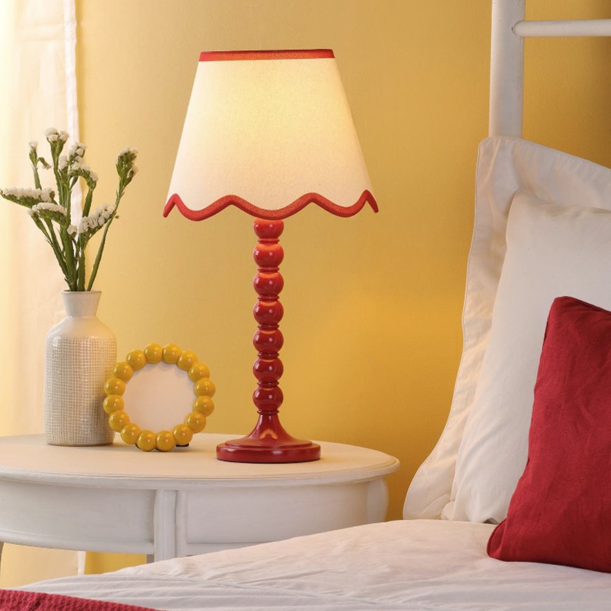 Dar Lighting Dar - Spool Table Lamp Red With Shade