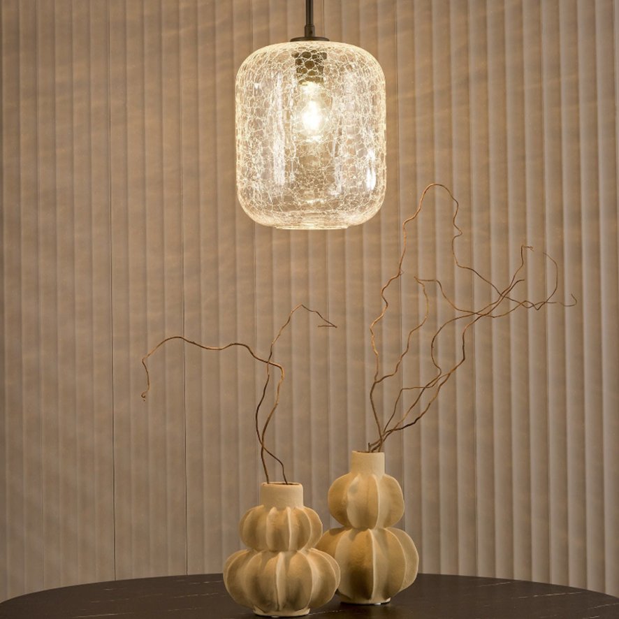 Dar Lighting Dar - Tavia Pendant (Matt Black and Glass)