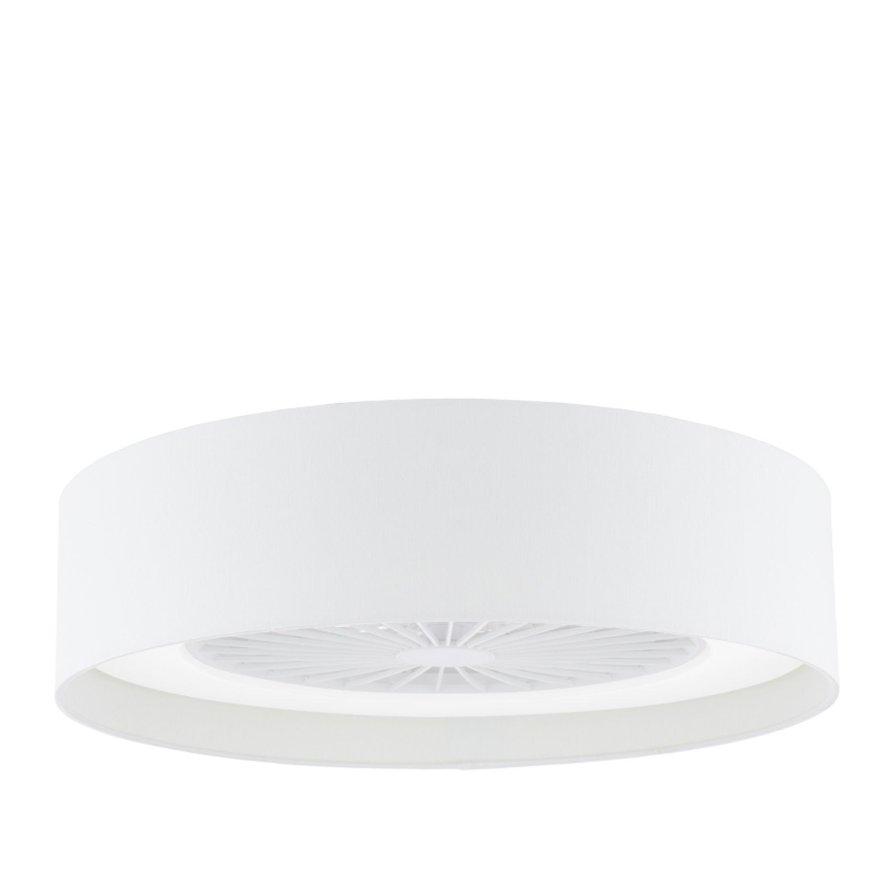 Dar Lighting Dar Fan - Flush White LED Ceiling Light with White Shade