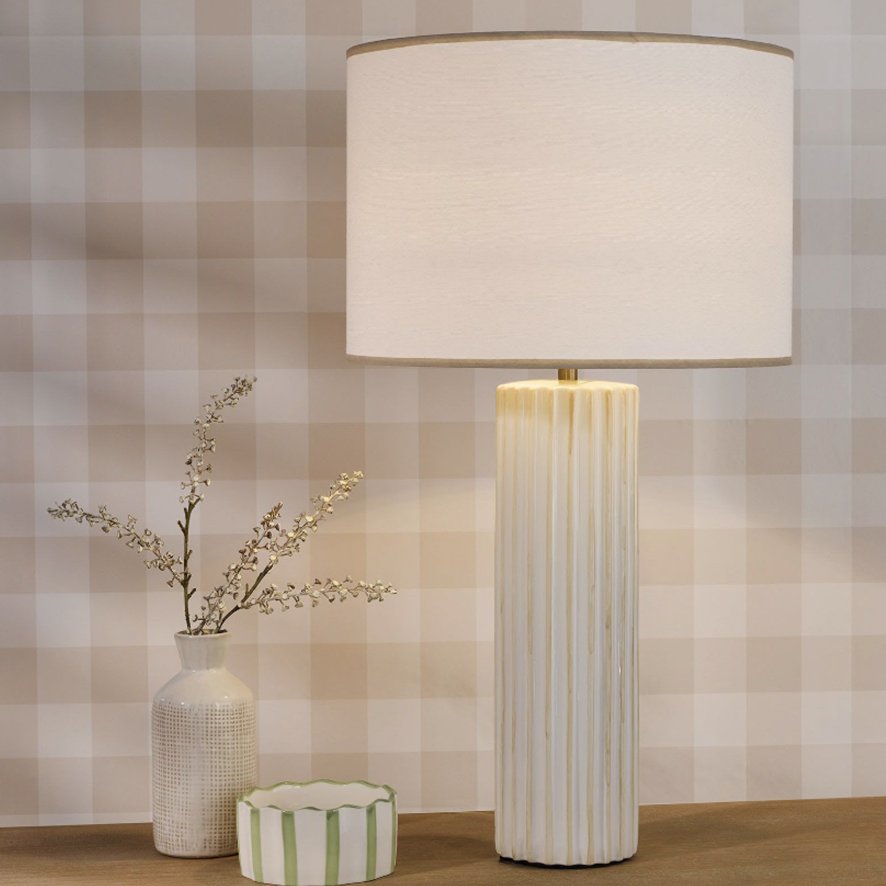 Dar Lighting Dar Idella - Taupe Table Lamp (With Shade)