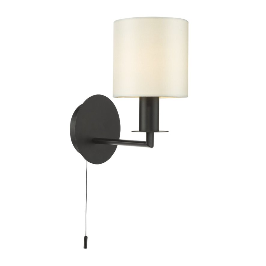 Dar Lighting Dar - Tyler Wall Light Matt Black With Shade