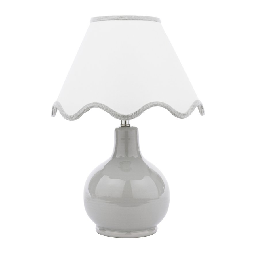 Dar Lighting Laura Ashley - Bramhope Table Lamp (Grey Ceramic with Shade)