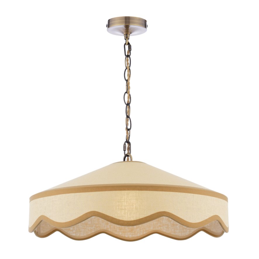 Dar Lighting Laura Ashley - Buckenham 1 Light Pendant (Rattan)