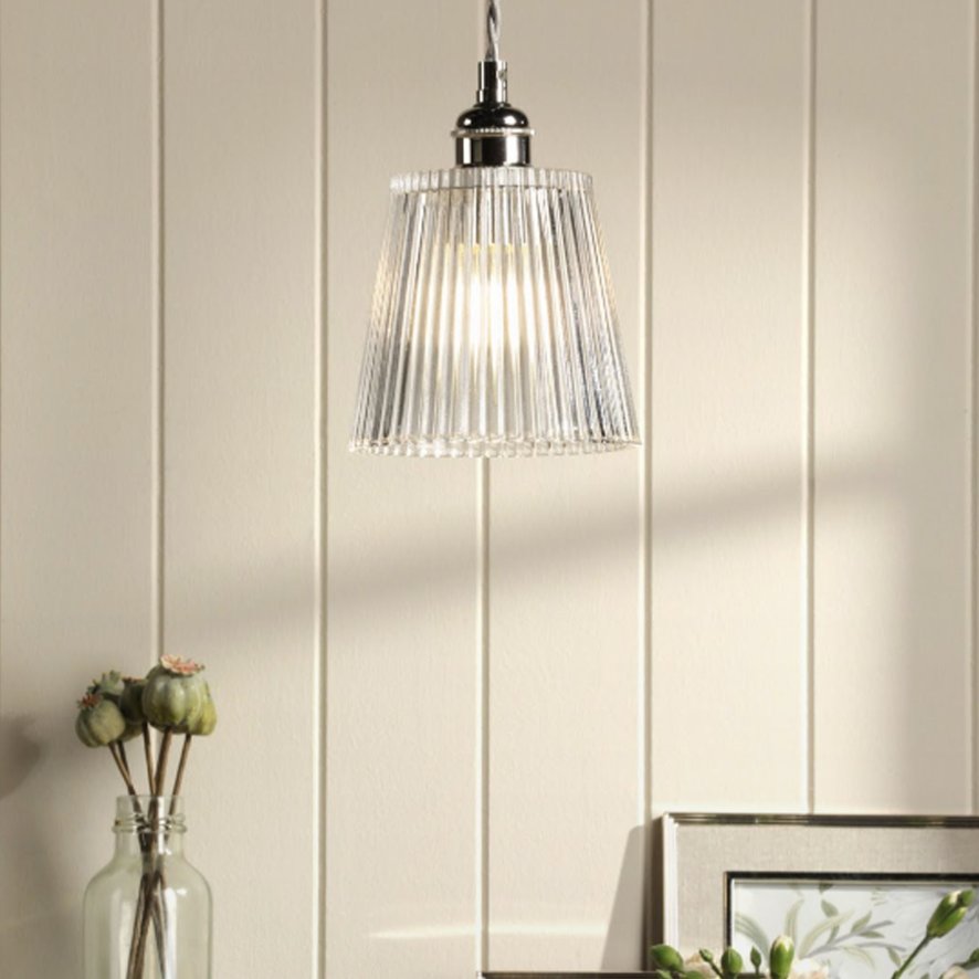 Dar Lighting Laura Ashley - Callaghan Pendant (Polished Nickel)