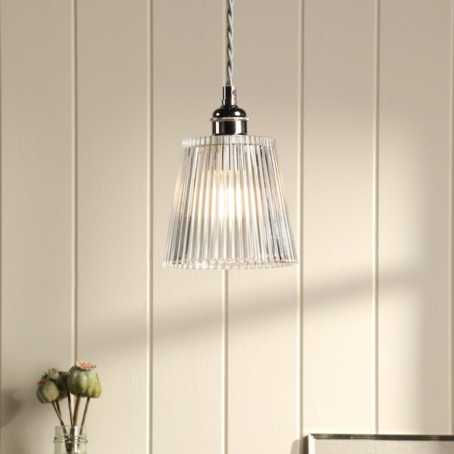 Dar Lighting Laura Ashley - Callaghan Pendant (Polished Nickel)