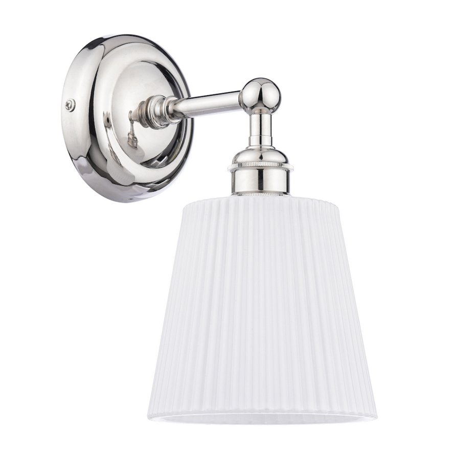 Dar Lighting Laura Ashley - Callaghan Wall Light (Polished Nickel and Glass)
