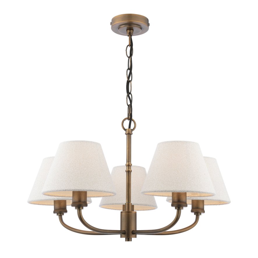 Dar Lighting Laura Ashley - Denston 5 Light Pendant (Antique Bronze)