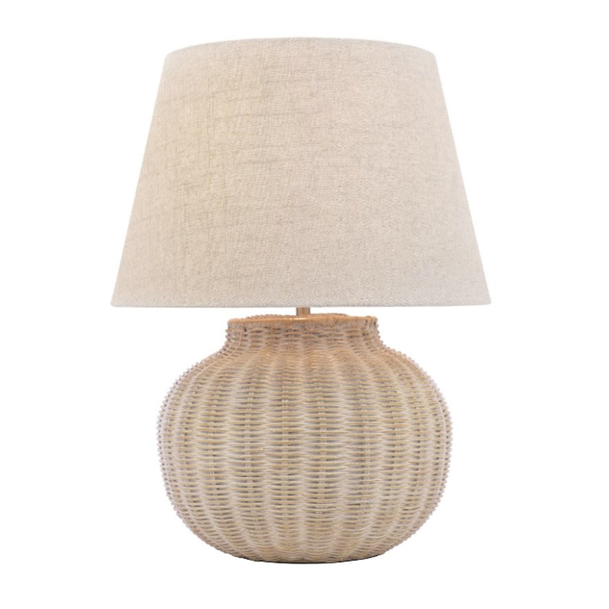 Dar Lighting Laura Ashley - Fernhill Large Rattan Table Lamp