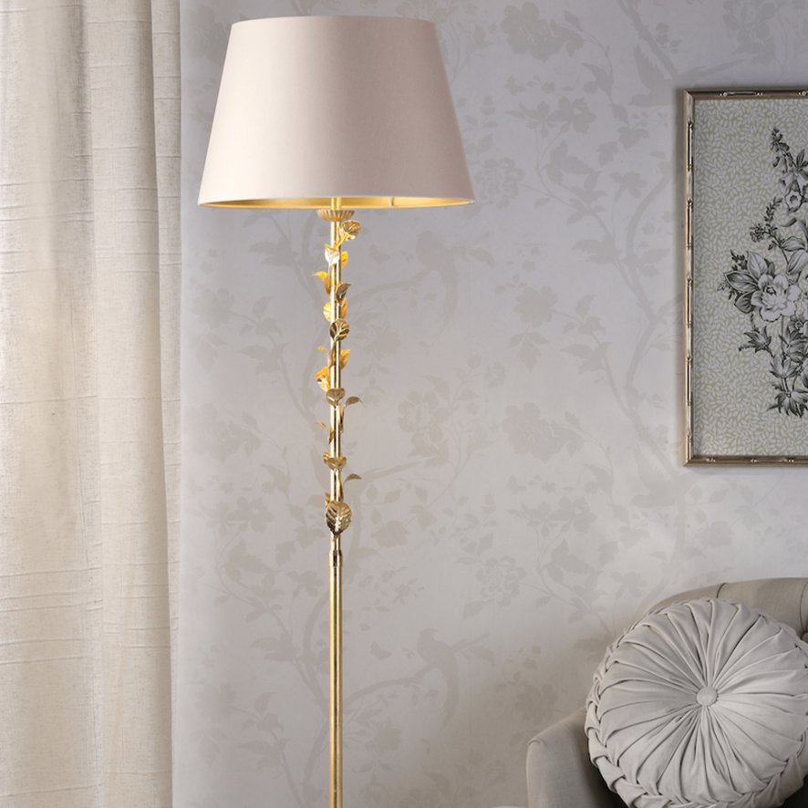 Laura Ashley Lighting Laura Ashley - Halton Floor Lamp Gold Leaf