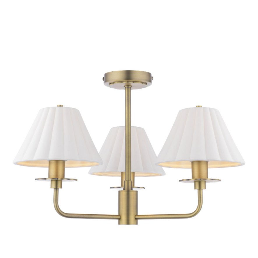 Dar Lighting Laura Ashley - Mixbury Semi-Flush Light (Matt Antique Brass)