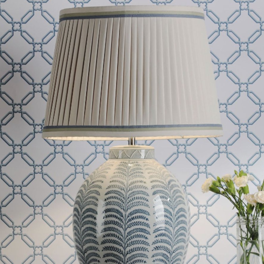 Dar Lighting Laura Ashley - Stannard Blue Table Lamp