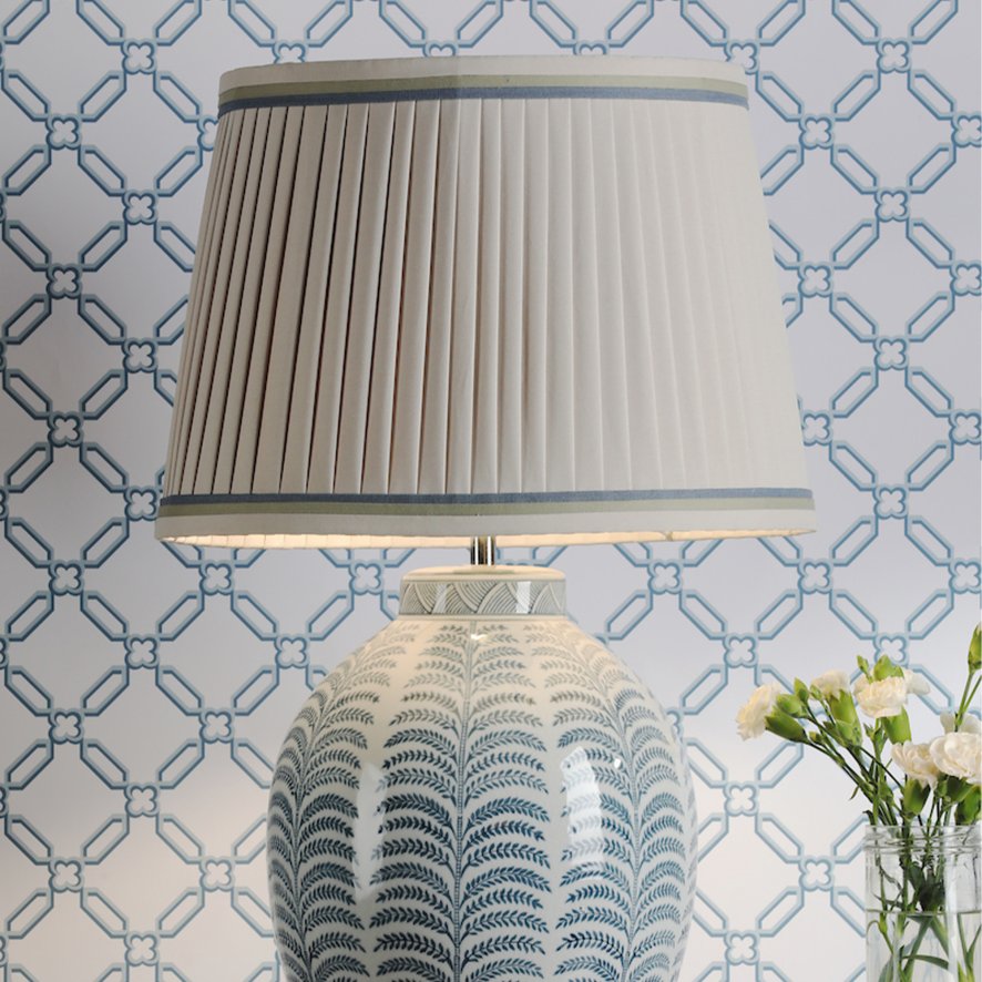 Dar Lighting Laura Ashley - Stannard Blue Table Lamp