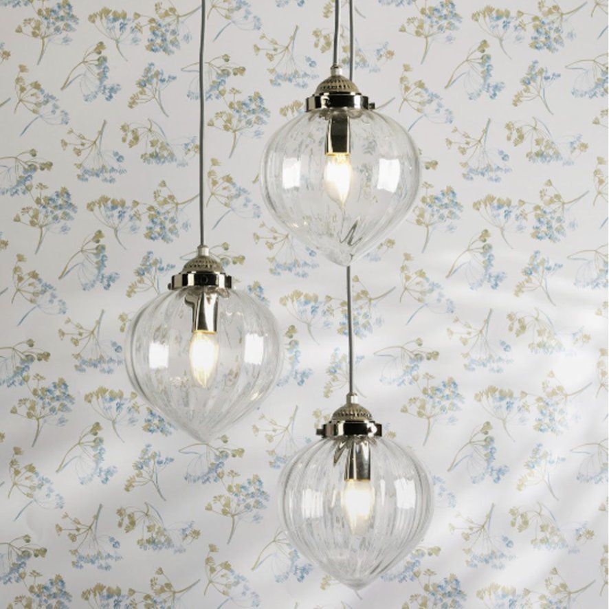 Dar Lighting Laura Ashley - Whitham 3 Light Cluster Pendant