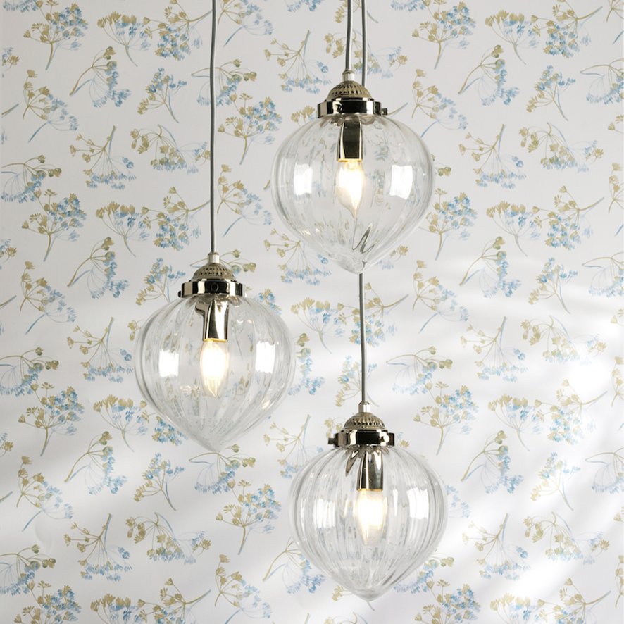 Dar Lighting Laura Ashley - Whitham 3 Light Cluster Pendant