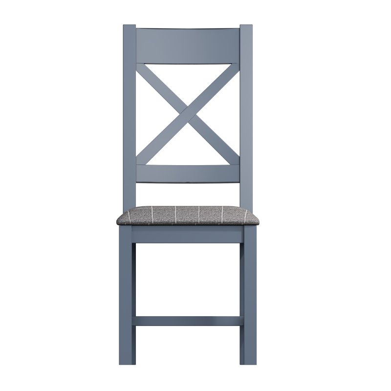 Kettle Interiors Glamorgan - Dining Chair (Grey Check Fabric)