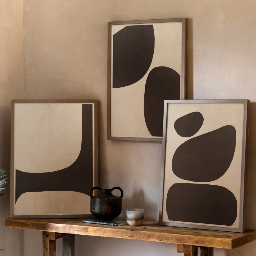 Gallery Direct Pebble Collection - Framed Canvas Set of 3