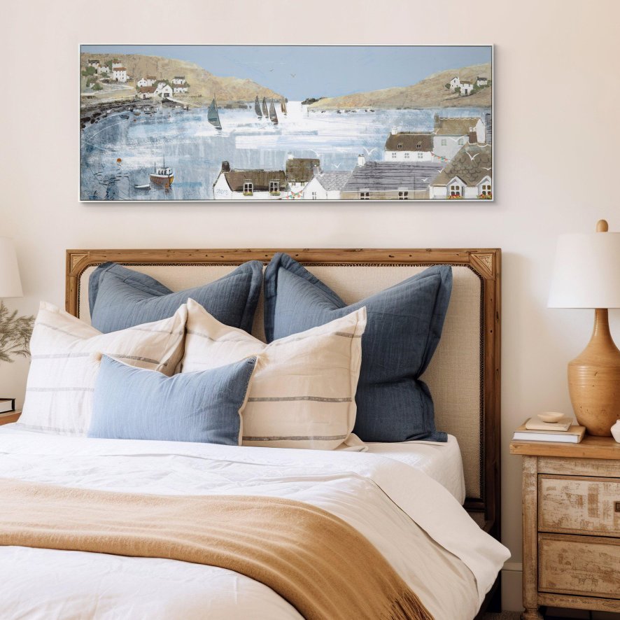 Gallery Direct Blue Bay View - Framed Canvas
