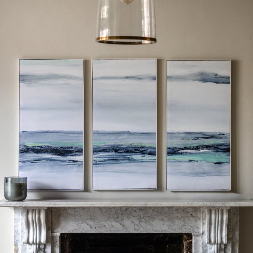 Gallery Direct Clouded View - Framed Canvas Set of 3