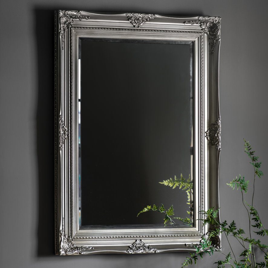 Gallery Direct Hampshire - Rectangle Mirror Ant Silver