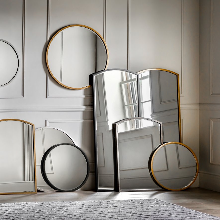 Gallery Direct Higgins - Round Mirror Antique Gold