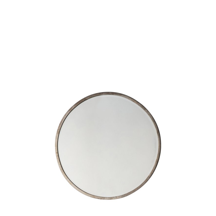 Gallery Direct Higgins - Round Mirror Antique Silver Small