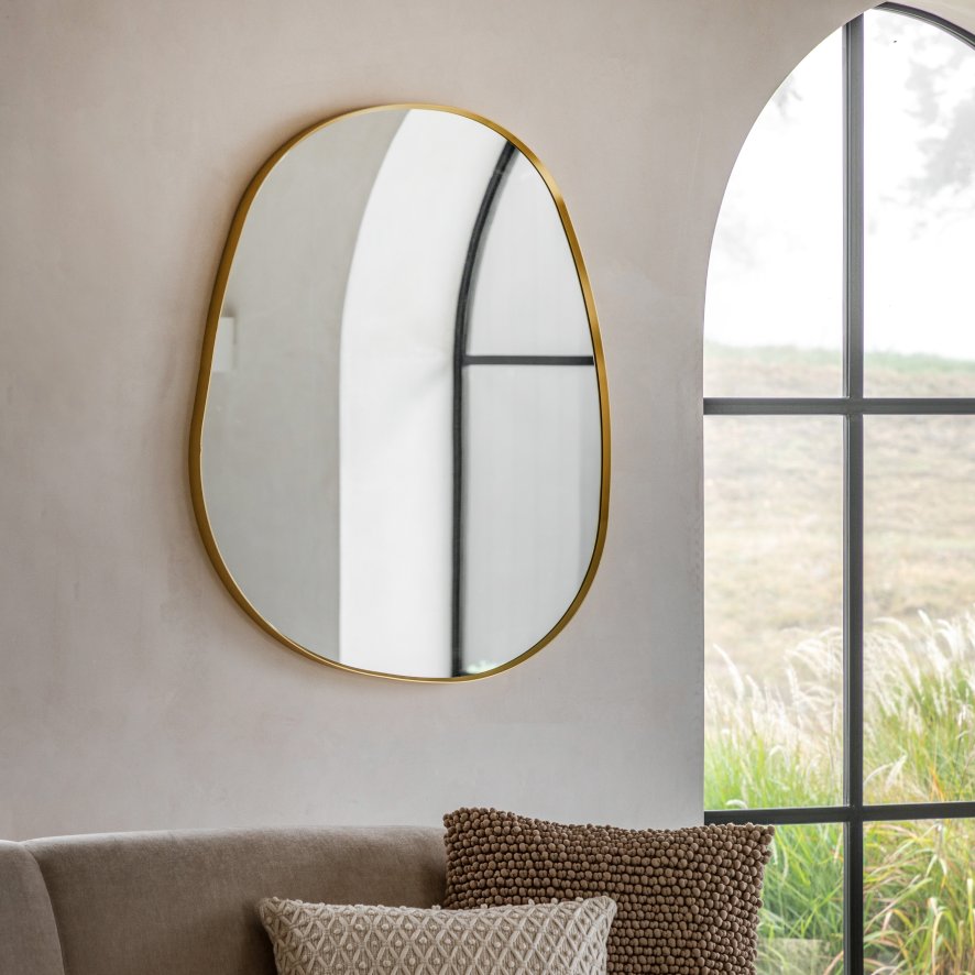 Gallery Direct Holworth - Pebble Mirror Gold Large
