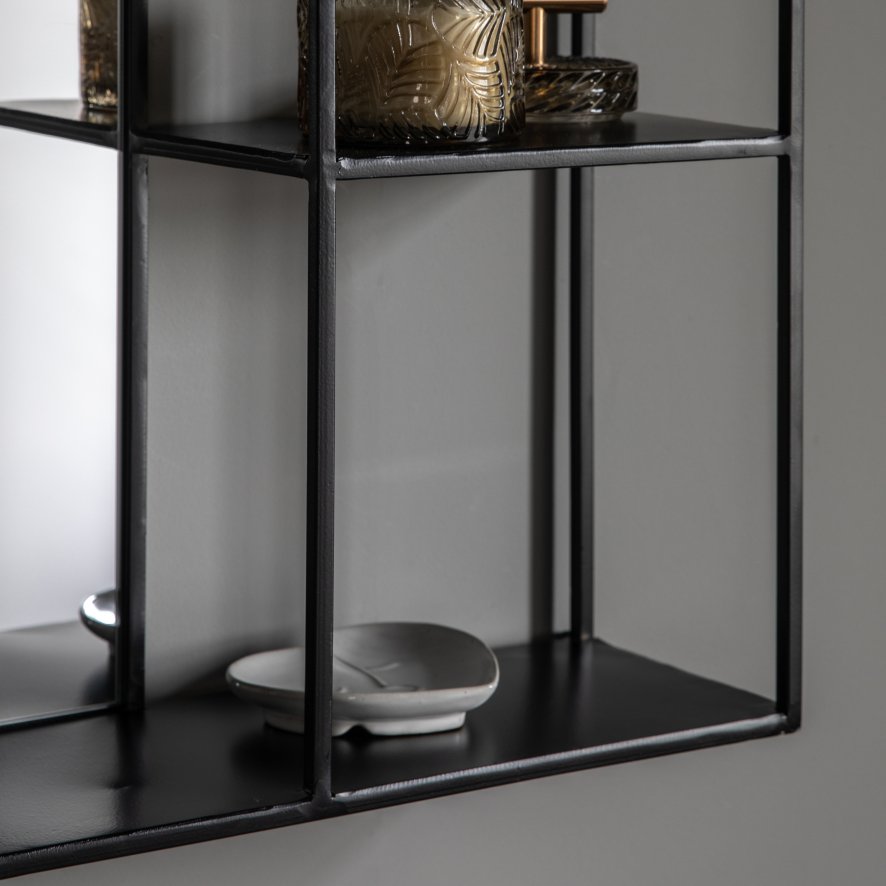 Gallery Direct Bassan - Mirror Shelf Black