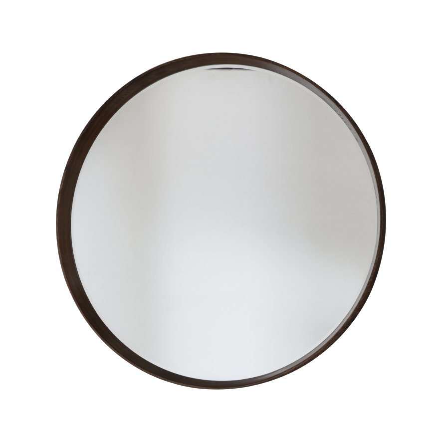 Gallery Direct Keaton - Round Mirror Walnut Large