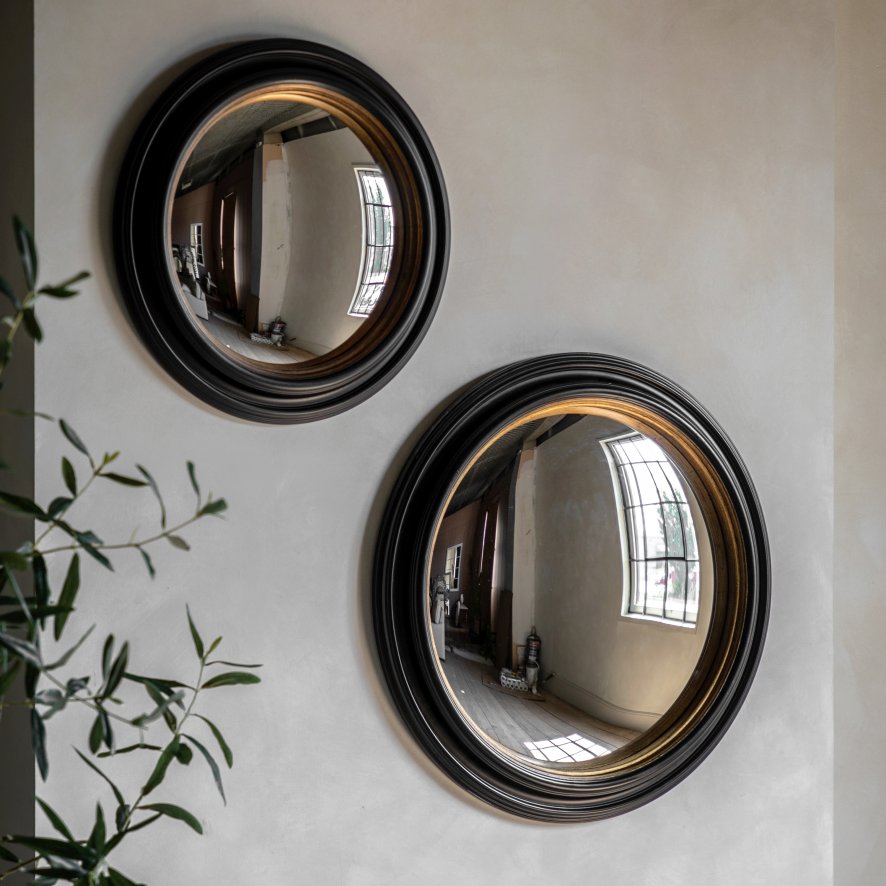 Gallery Direct Rockbourne - Convex Mirror Black & Gold