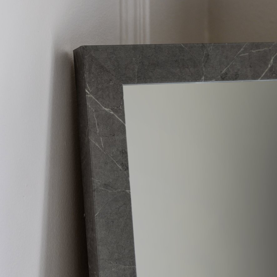 Gallery Direct Romano - Leaner Mirror Marbled Grey
