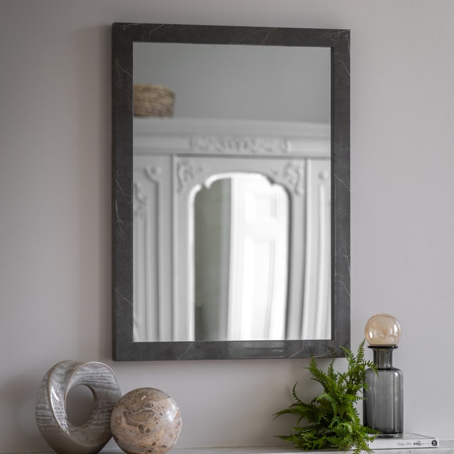Gallery Direct Romano - Rectangle Mirror Marbled Grey