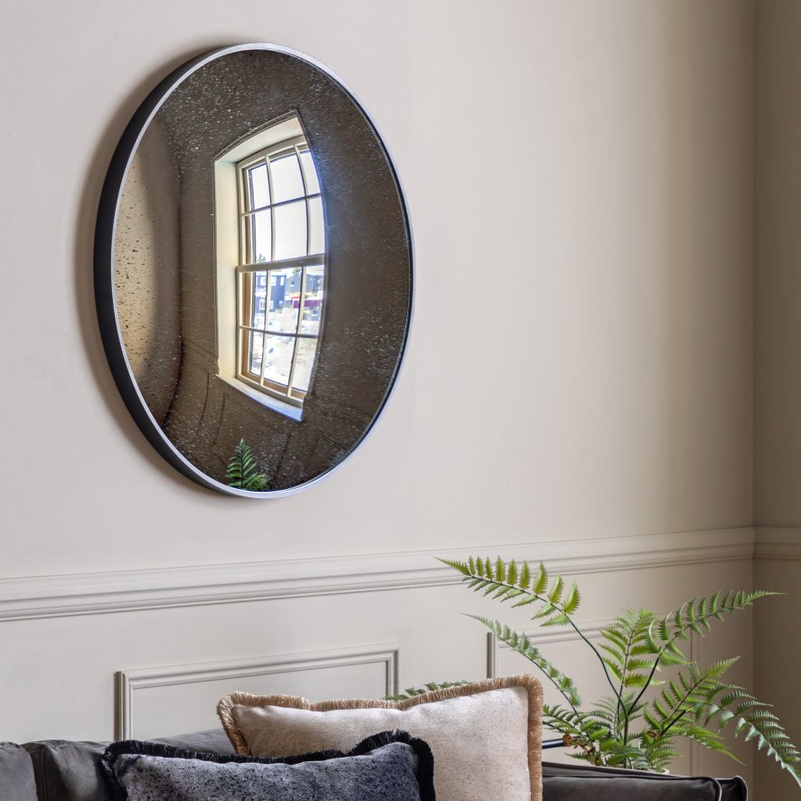 Gallery Direct Yardley - Convex Round Mirror Black