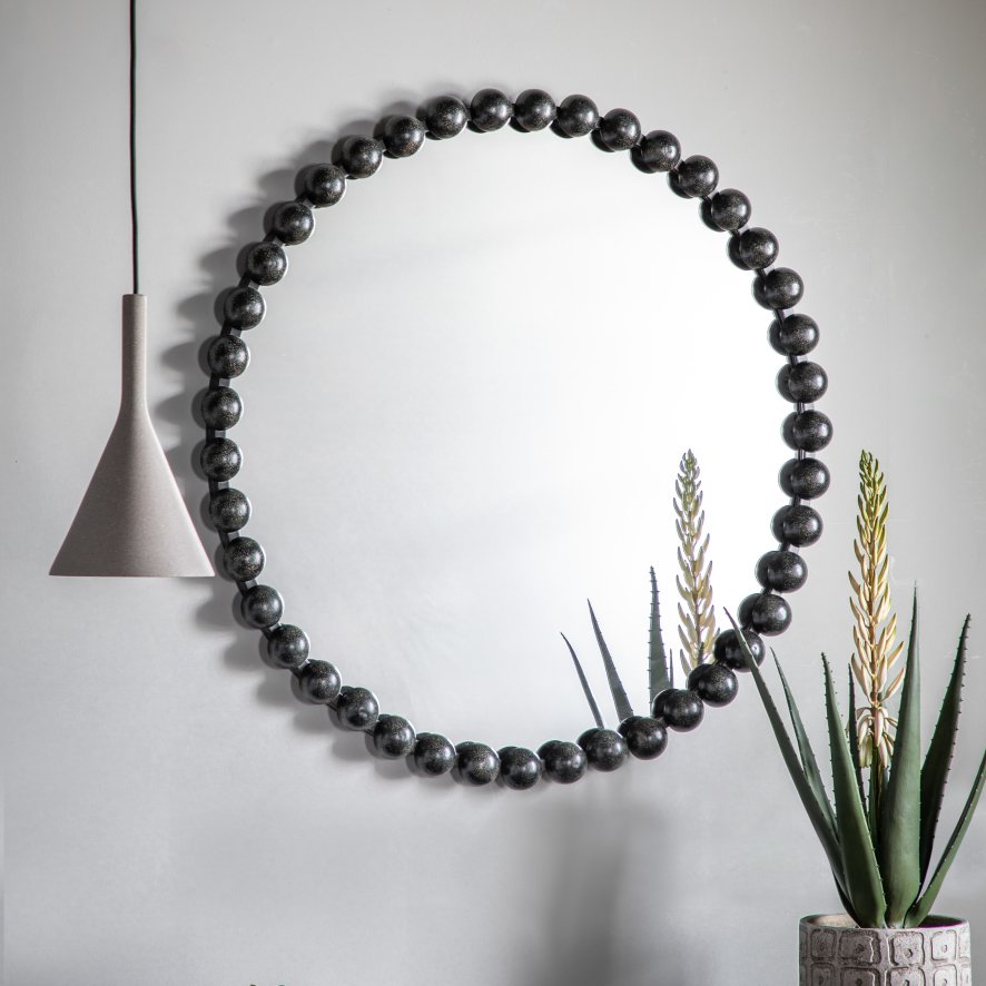 Gallery Direct Ceretti - Round Mirror Black
