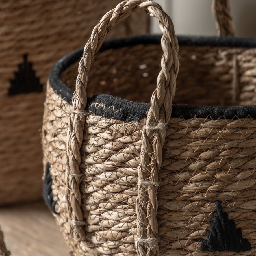 Gallery Direct Accessories - Alid Baskets Natural Black (Set of 3)