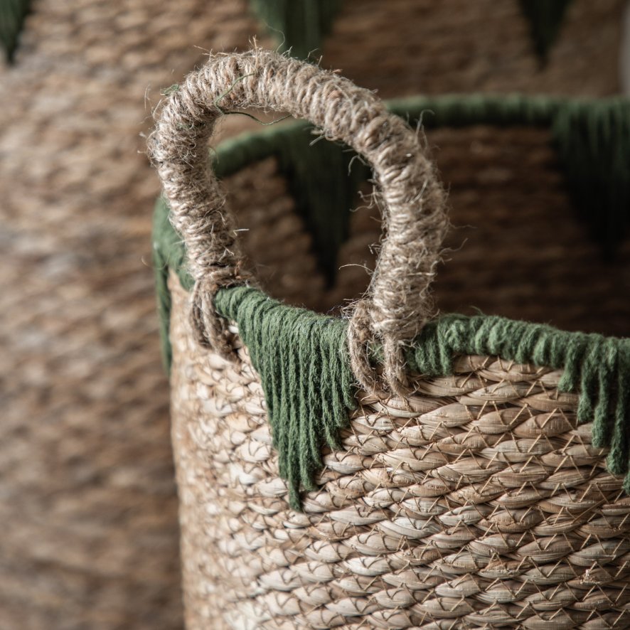 Gallery Direct Accessories - Elgon Baskets Natural Green (Set of 3)