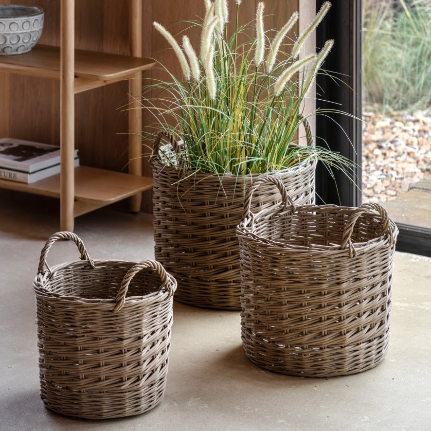 Gallery Direct Accessories - Hand Woven Willow Storage Basket Nest (Set of 3)