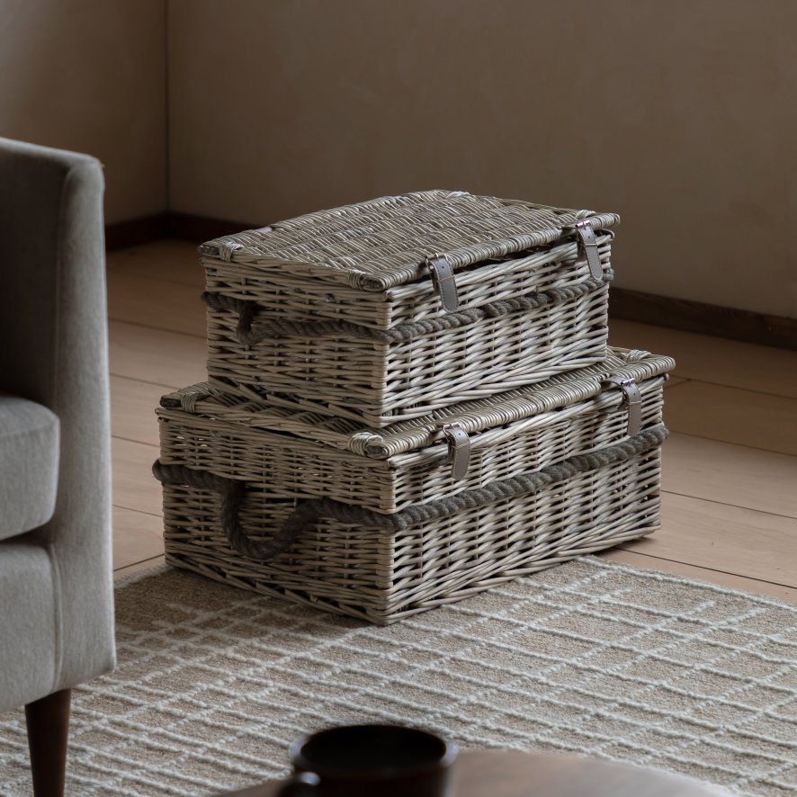 Gallery Direct Accessories - Rivra Lidded Baskets Natural S/2