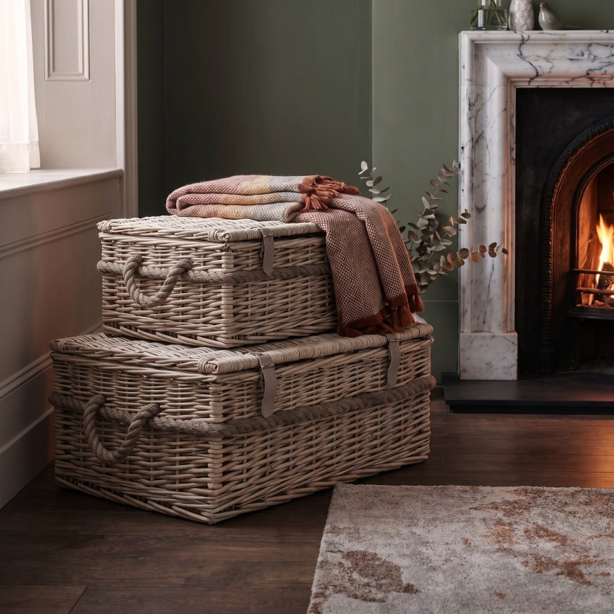 Gallery Direct Accessories - Rivra Lidded Baskets Natural S/2