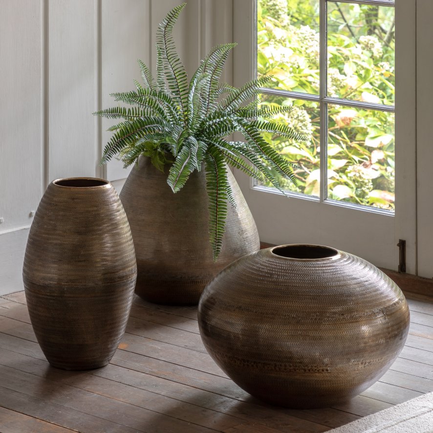 Gallery Direct Accessories - Artistic Aluminium Vase Chatai (Antique Brass)